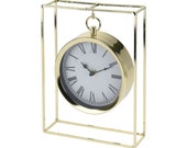 Modern Gold Mantlepiece Clock 25cm Tall Hanging Clock Office Desk Clock
