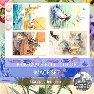 Ensemble d'images vintage en téléchargement numérique, 300 dpi, à imprimer pour le scrapbooking et la journalisation