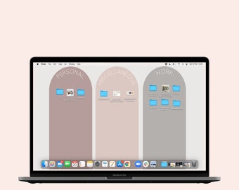 2021 Retro Desktop Wallpaper Organizer - Mac Wallpaper - PC Wallpaper - Minimalist Wallpaper - Neutral Tones  - Arch Design