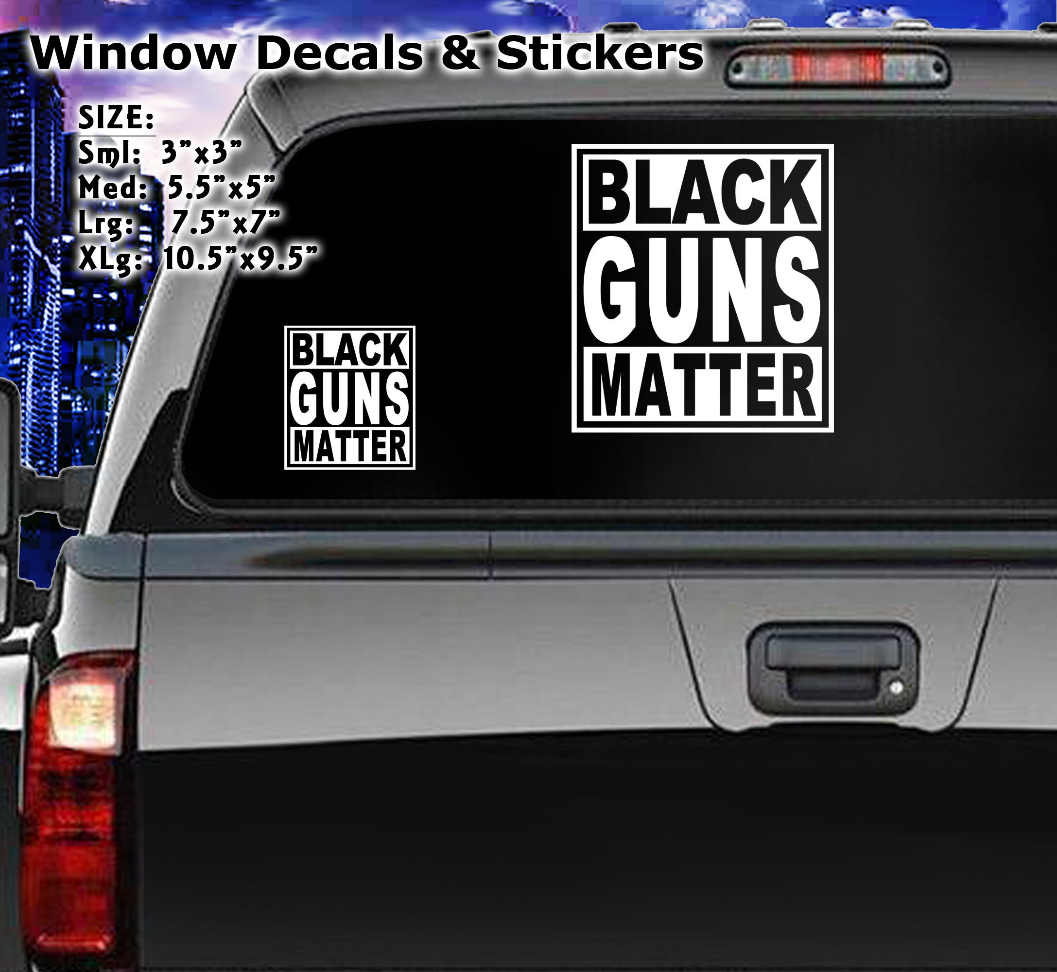 BLACk Guns MATTER Vinyl Car Decal Bumper Sticker New Etsy