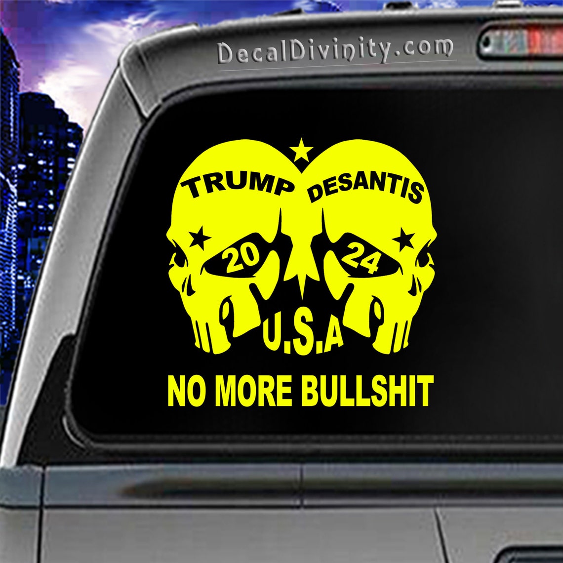 TRUMP DESANTIS 2024 Skull Vinyl Car Decal Bumper Sticker Etsy