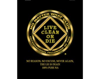 No Matter What Gold  Matte Vertical Poster Narcotics Anonymous Wall Art