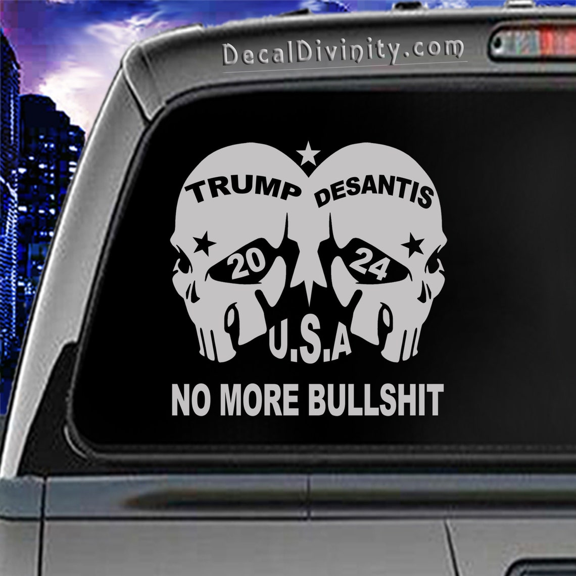 TRUMP DESANTIS 2024 Skull Vinyl Car Decal Bumper Sticker Etsy