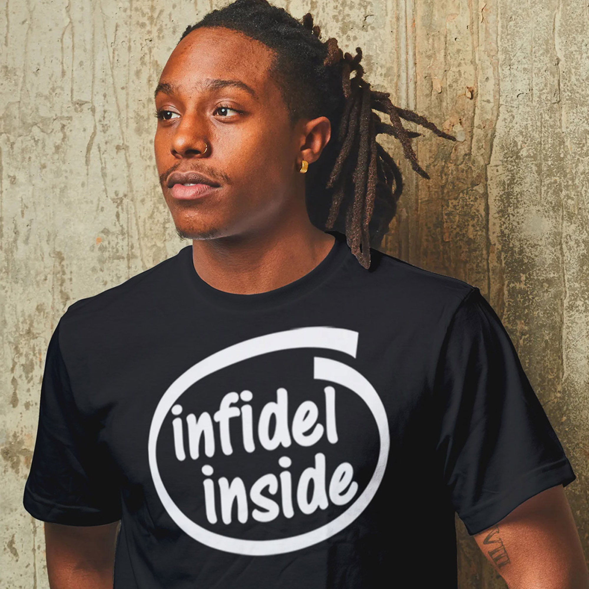 INFIDEL Black T-shirt Print NEW - Etsy