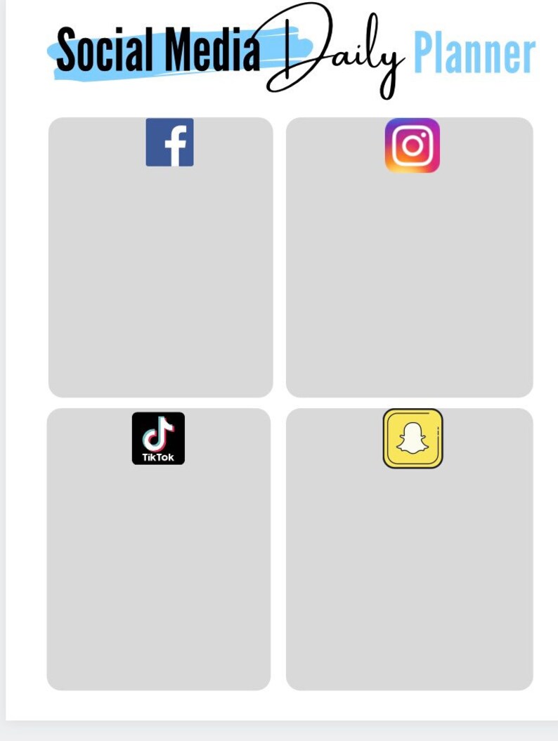 Social media daily planner printable daily planner printable business