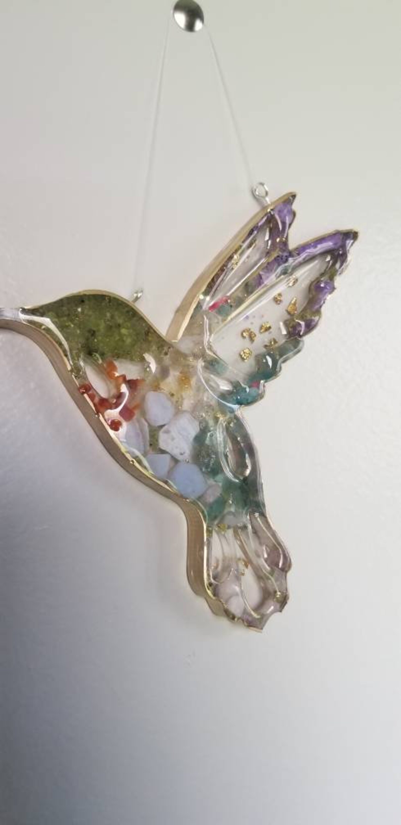 Genuine crystal filled hummingbird handmade gift idea Etsy