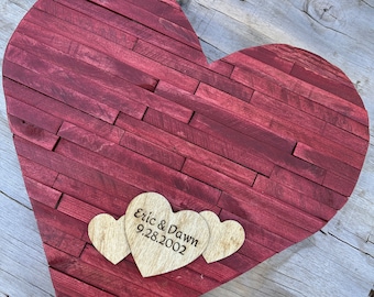 Valentine’s day Gift for her personalized handmade wooden heart anniversary gift idea rustic farmhouse style wall decor