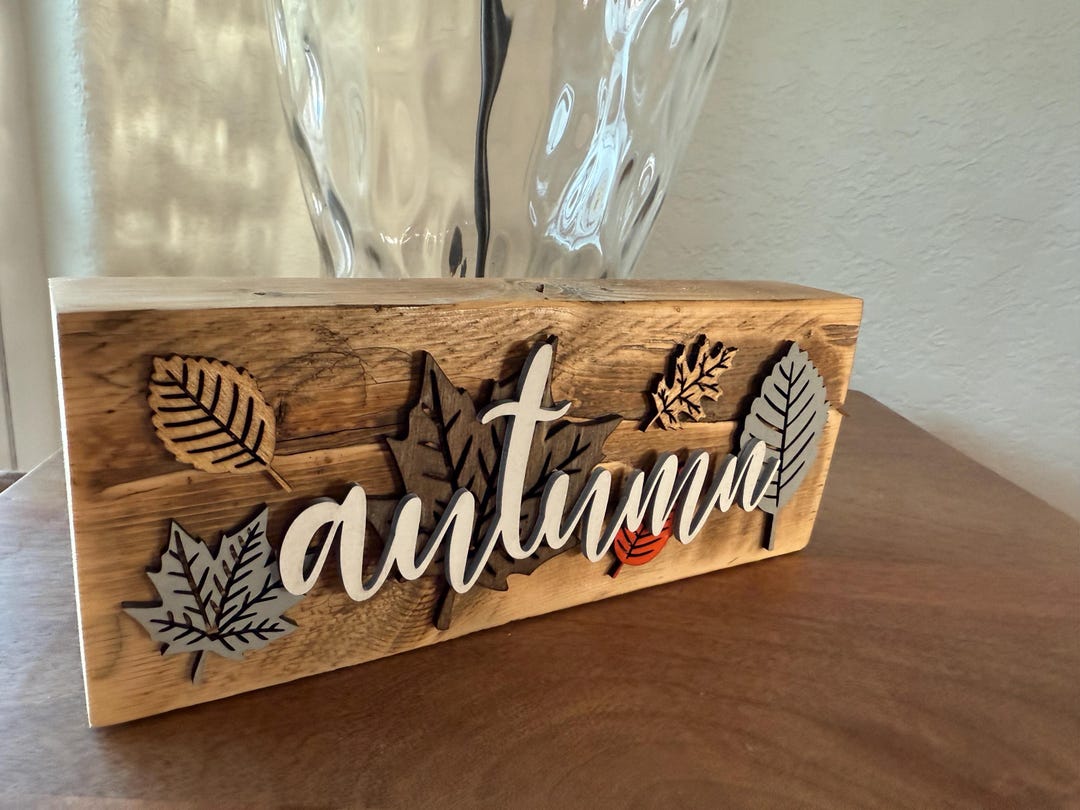 Rustic October Sign Rustic Autumn Wooden Sign: Reclaimed Wood Leaf Decor - Etsy