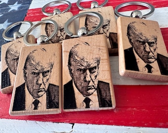 Trump Mugshot Make America Great Again Patriotic gift idea for MAGA keychain Fight American Flag USA Donald Trump 2024 Save