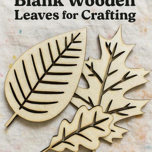 Unbehandelte Holzblätter Set: 36 rustikale Herbst Dekor Ausschnitte