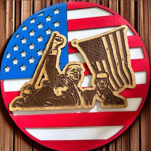 Fathers Day Gift Idea Patriotic American Flag Donald Trump MAGA 4th of July Decor Wall Sign