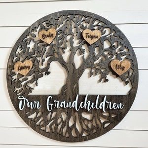 Family Tree Sign Wooden Family Personalized Mothers Day Gift Customized Family Tree Gift for Grandparents Custom Sign gift for grandma
