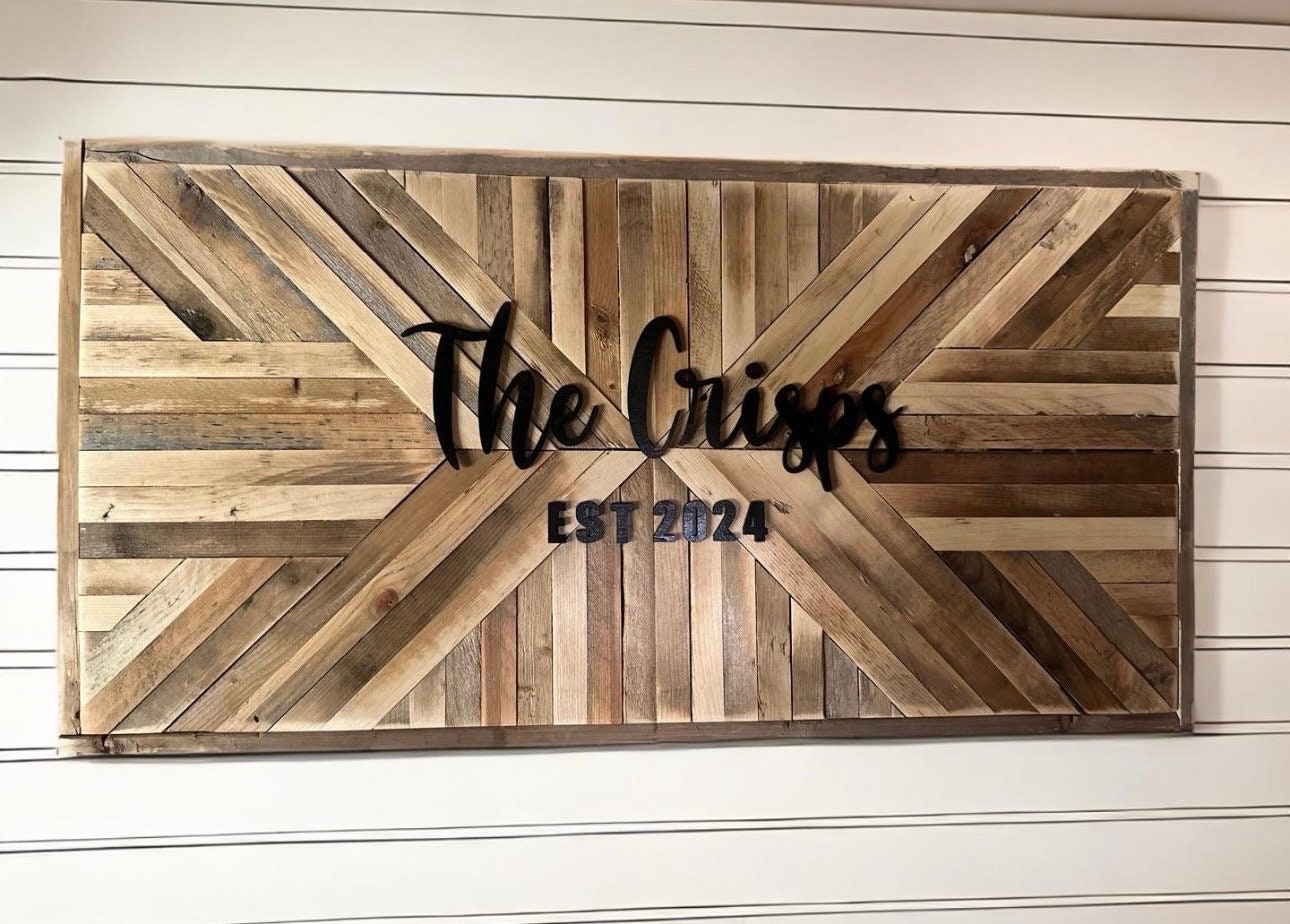 Wedding Gift Idea Anniversary Present for Wife Personalized Handmade Wooden Sign Rustic Farmhouse Style Decor Wall Art Reclaimed Pallet Wood