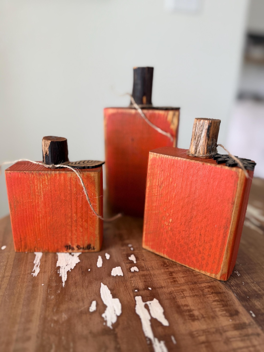 Personalized Wooden Pumpkin Set: Rustic Fall Farmhouse Decor - Etsy