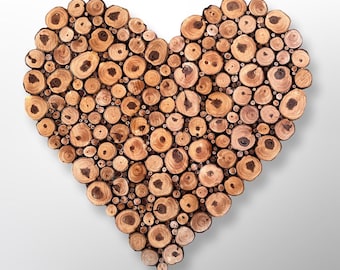 Wooden Heart Shaped Wall Art Rustic Fsrmhouse Style Unique One of kind