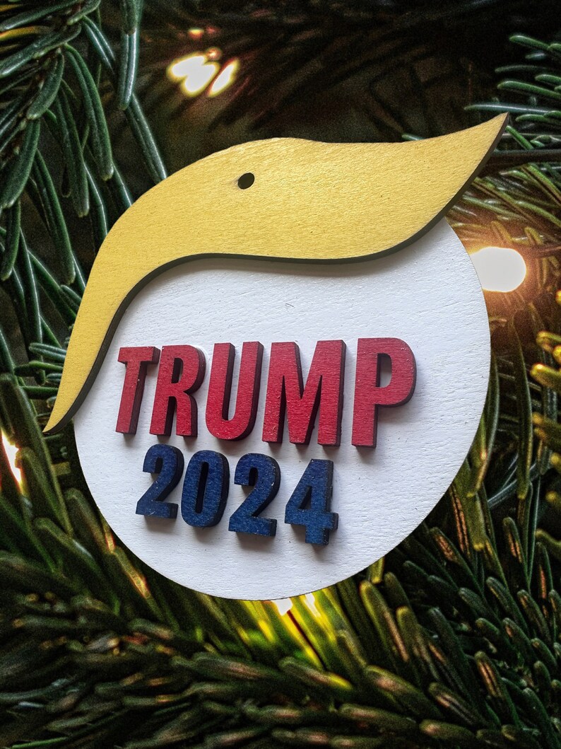 Trump 2024 Make America Great Again Set of Christmas Ornaments Donald