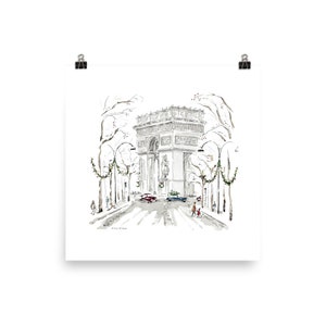 Print: Arc de Triomphe in the snow