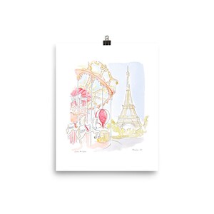 Print: The carrousel by the Eiffel image 3