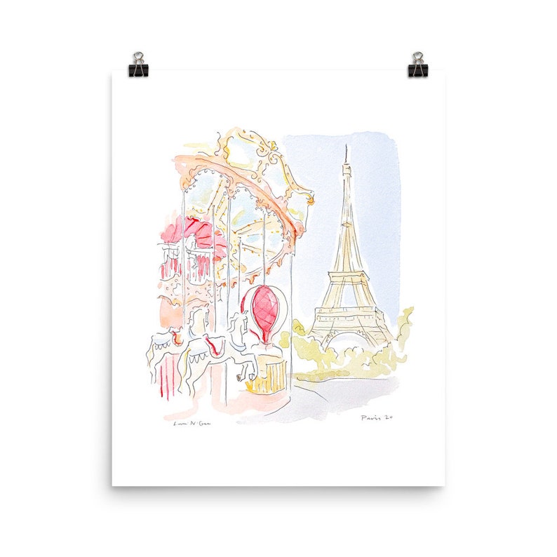 Print: The carrousel by the Eiffel image 5