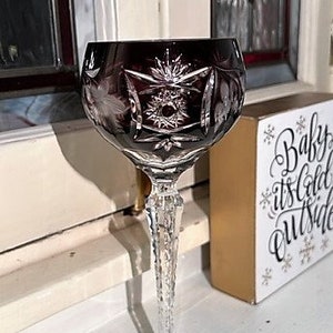 Vintage Crystal Nachtmann Traube Ruby Tall Hock Wine Glass