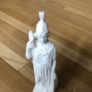 Athena Minerva - Goddess of strength, strategy, symbol of Wisdom - Alabaster 10"