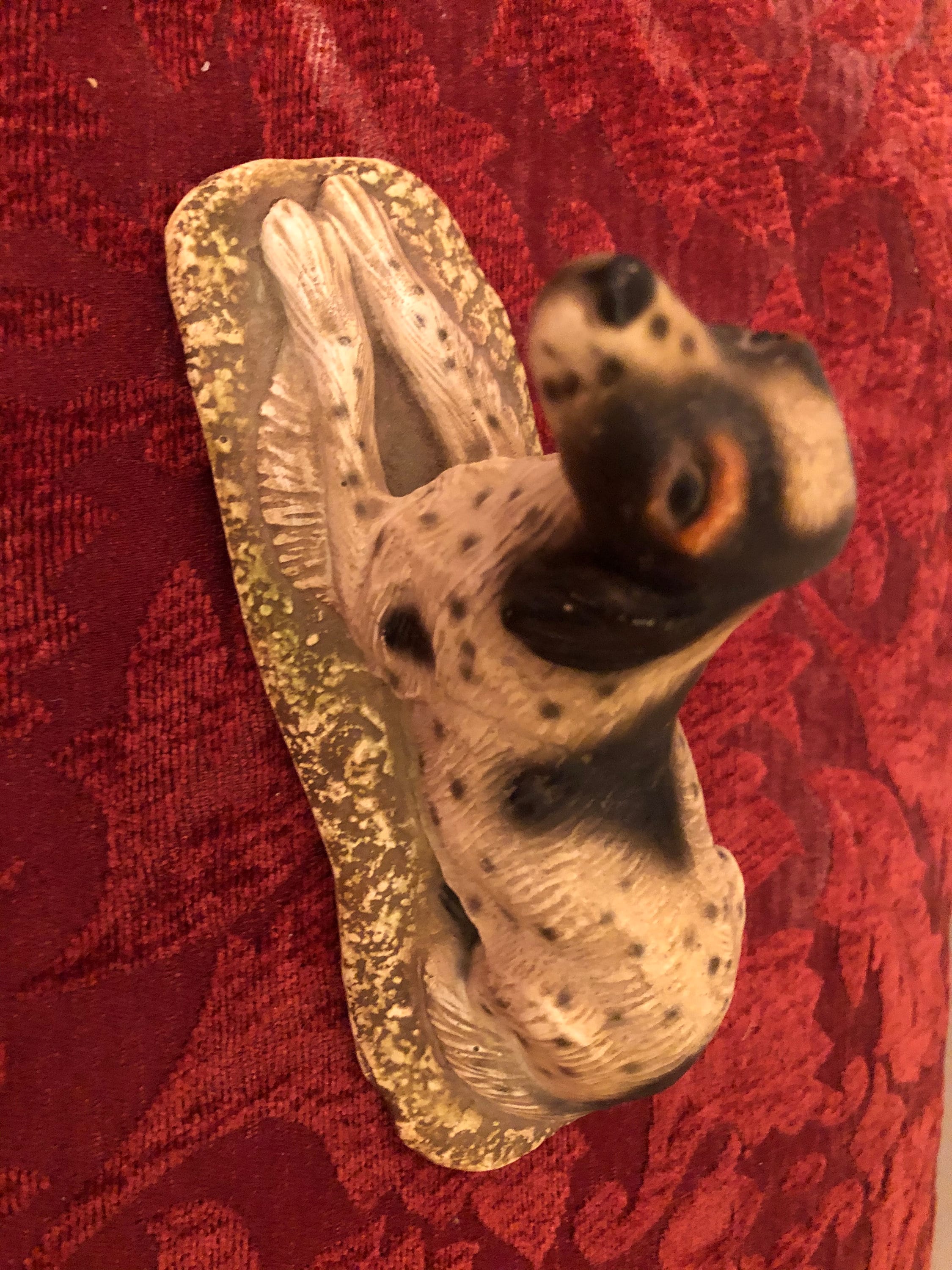 Antique chalk dog Etsy