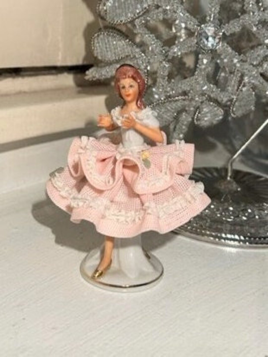 Vintage Dresden Vintage Porcelain Lace Figurine Dancing Lady No. 675 Etsy