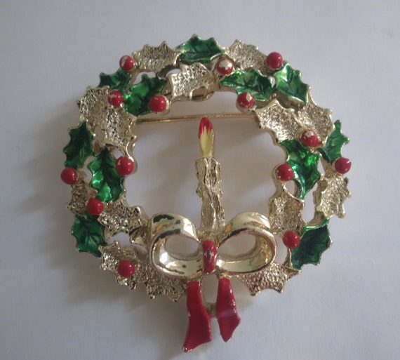 Vintage Holiday Pins a Lot of Six Beautiful Pieces - image 10