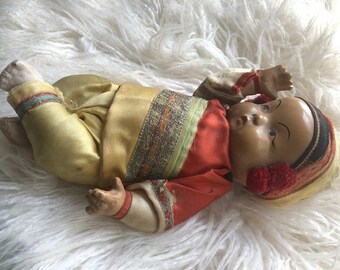 Very Rare Stunning Antique Chinese MING MING Doll
