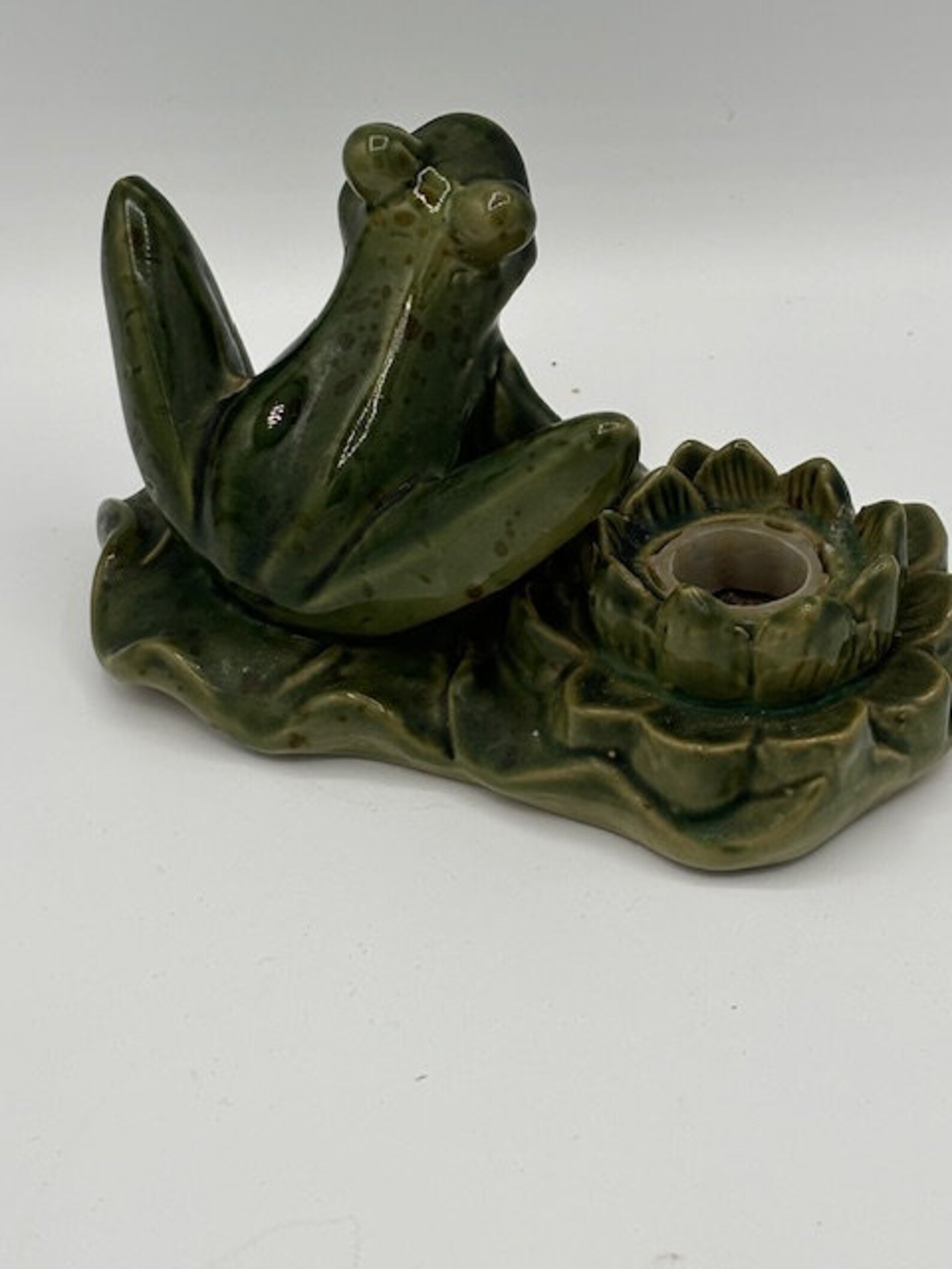 Vintage Pottery Frog With Candlestick Holder - Etsy