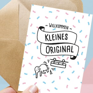 Kaart - Welkomstpakketje origineel - Geboortekaartje / Gefeliciteerd met de pasgeborene