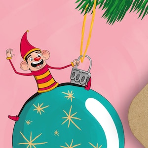 Ansichtkaart - Wupperwichtel Kugel / Weihnachts Karte / Weihnachten / Wichtel / Geschenk Karte / Weihnachtskugel