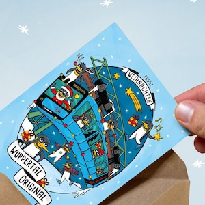 Weihnachtskarte Königspinguine A6 mit Umschlag - Wuppertal Original