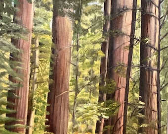 Oil painting of forest scene,  “Path into Woods,”  Wall decor