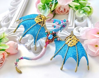 Embroidered women brooch dragon