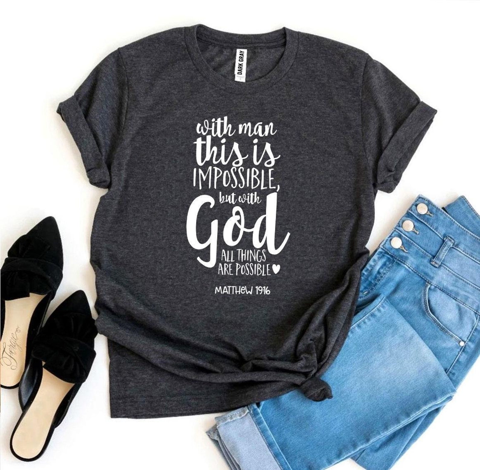 With Man This Is Impossible But With God All Things Are | Etsy