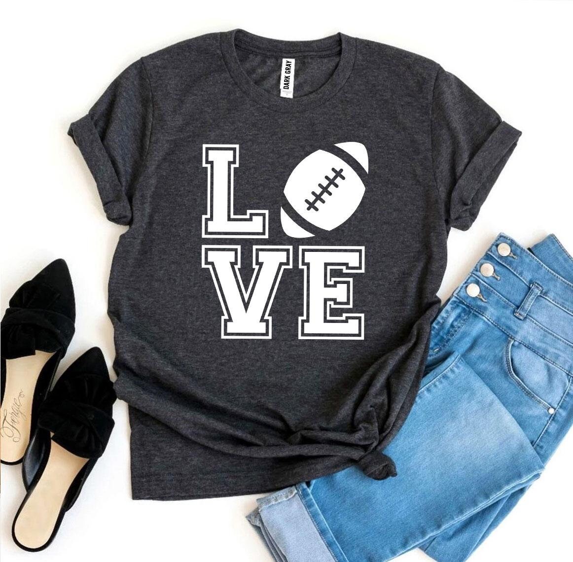 Love Football T-shirt Football Shirts for Women Gift for | Etsy