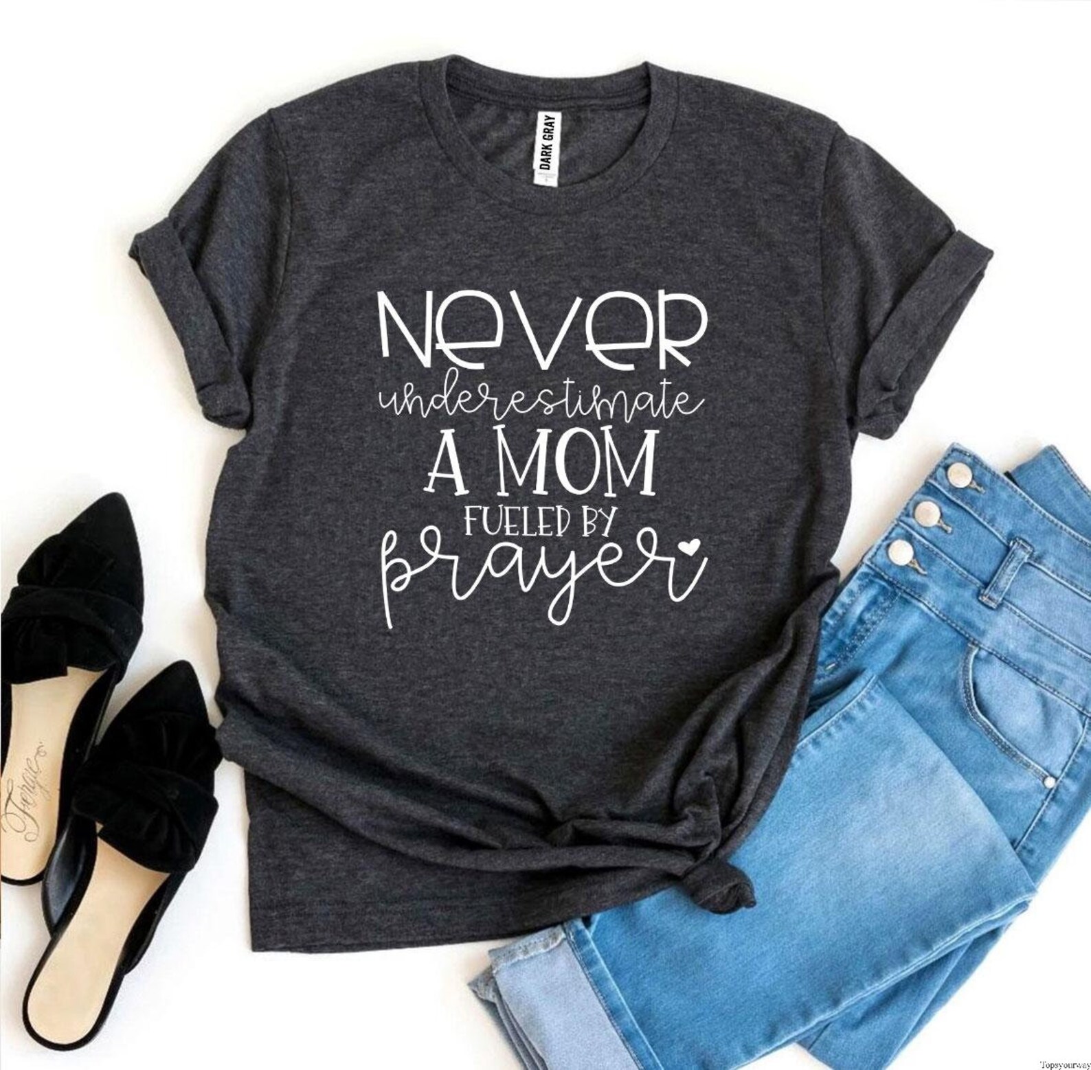 Never Underestimate A Mom Fueled by Prayer T-shirt - Etsy