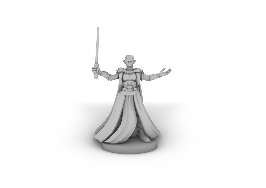 Elven Female Blind Sorceress Tabletop DND Gaming Miniature - Etsy