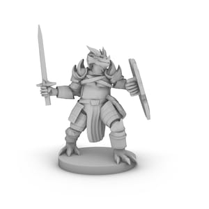 Dragonborn Paladin With a Belly Tabletop DND Gaming Miniature