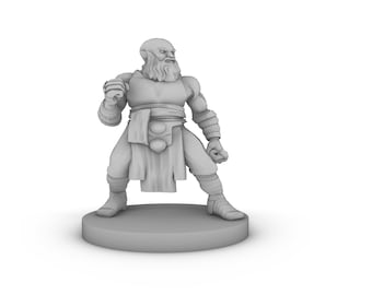 Dwarf Monk 2 Tabletop DND Gaming Miniature