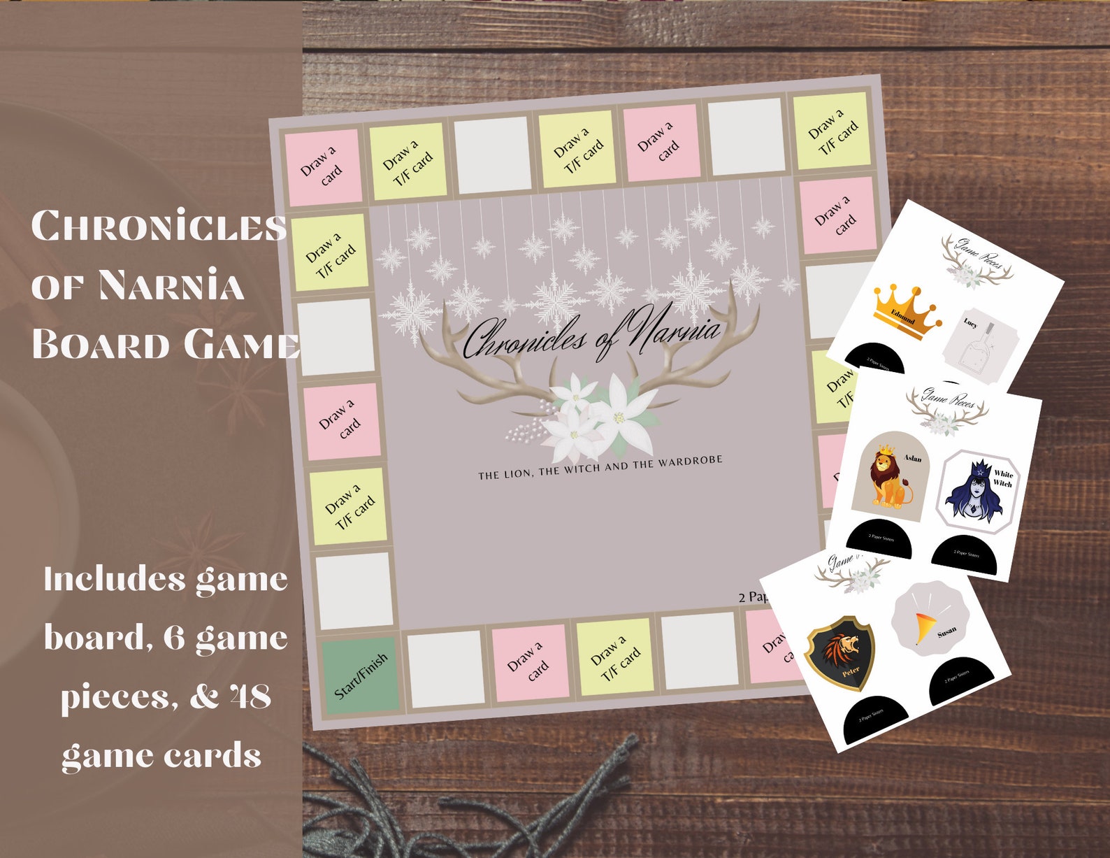 PRINTABLE Chronicles of Narnia Board Game With Game Pieces and Etsy