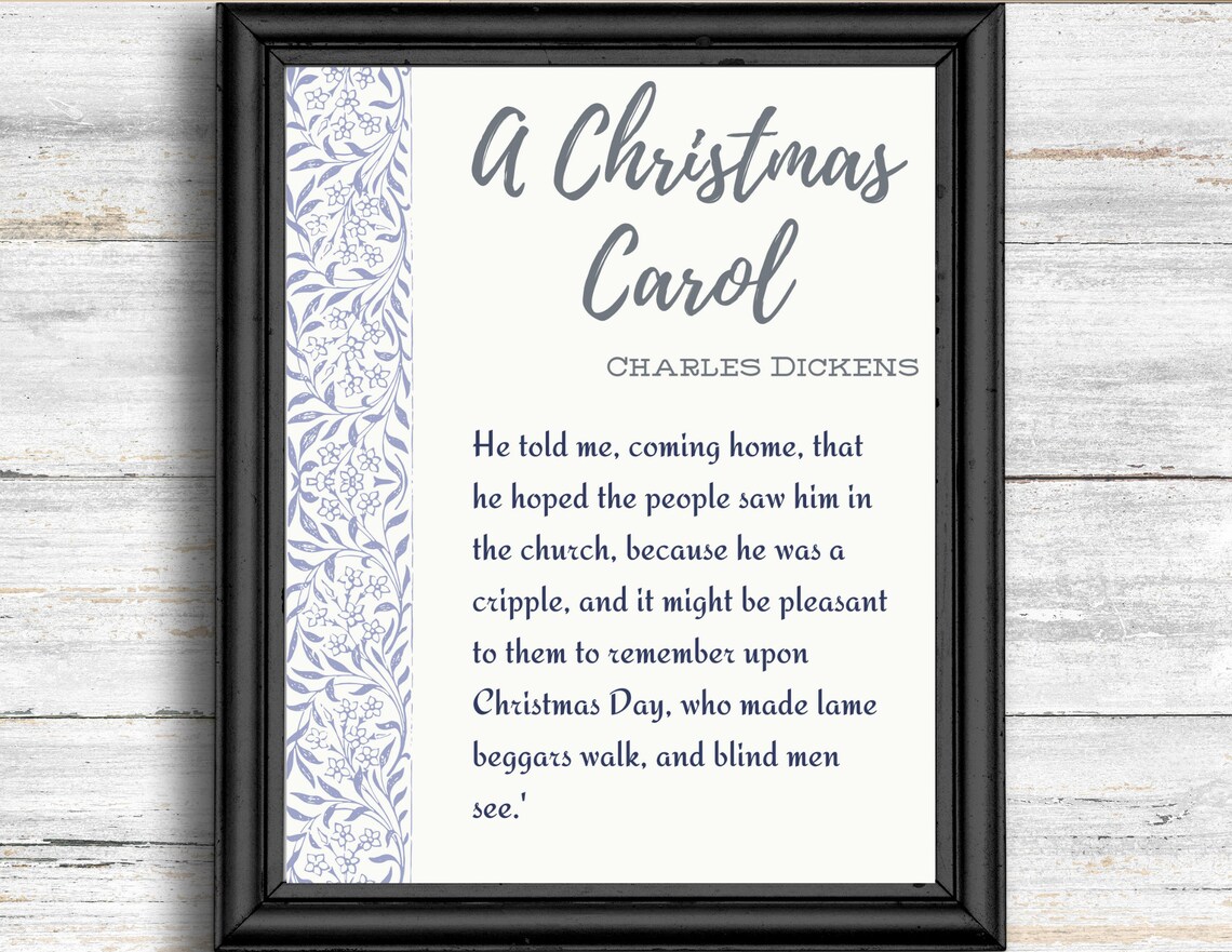 A Christmas Carol Quote Print Wall Art Merry Christmas  Etsy