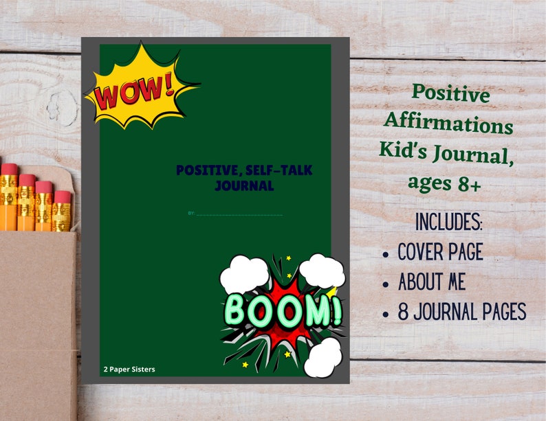 Self-Esteem Book Ages 8 and up Positive Self Talk Diary PRINTABLE Positive Affirmation Journal INSTANT DOWNLOAD Kids/' Journal 10 pages