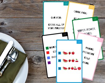 PRINTABLE Conversation Games, Card Games, Dinner Games, Family Games, Sentence Starters, 30 question prompts, DIGITAL DOWNLOAD