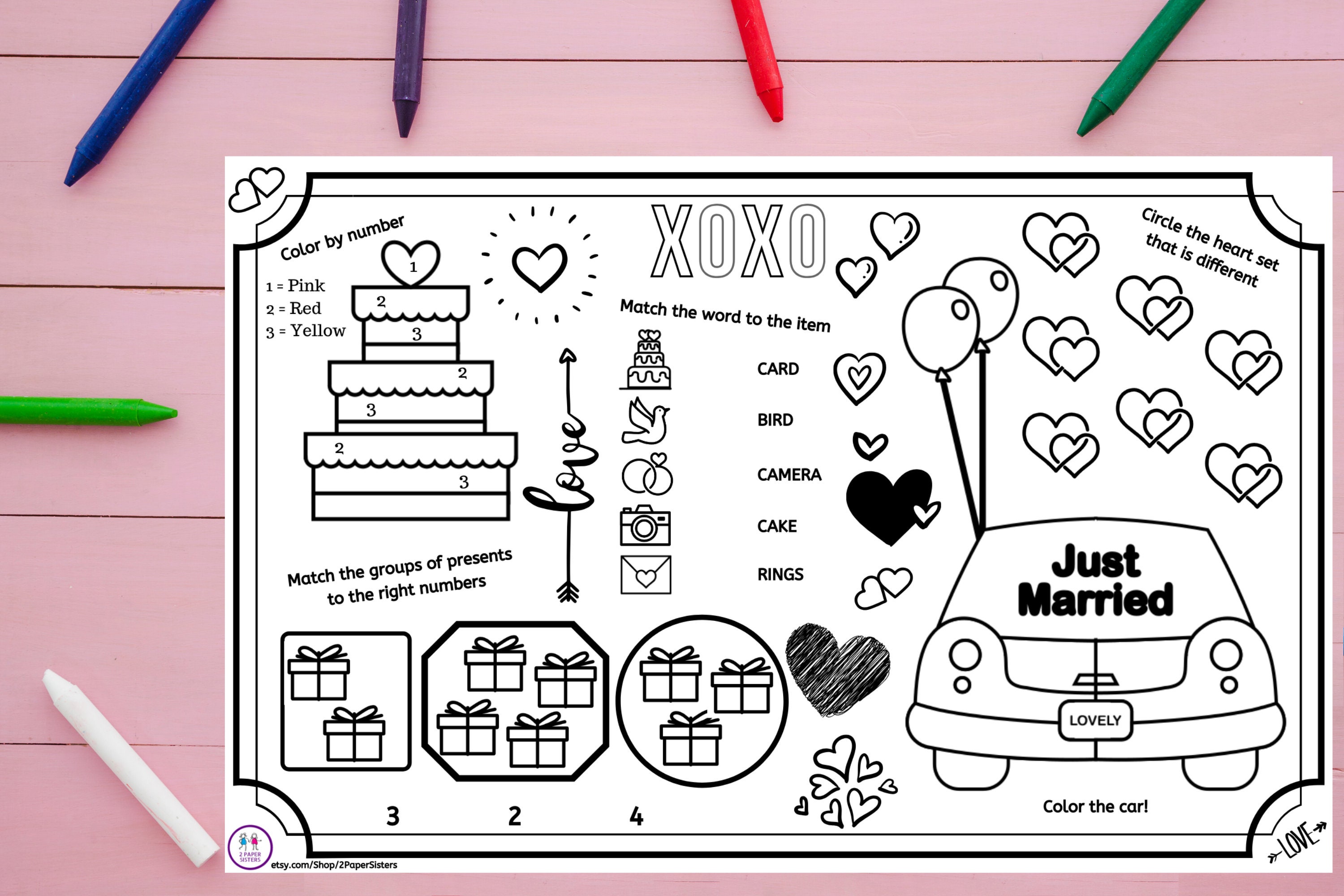 2 Wedding Activity Placemats Wedding I Spy Children's Etsy