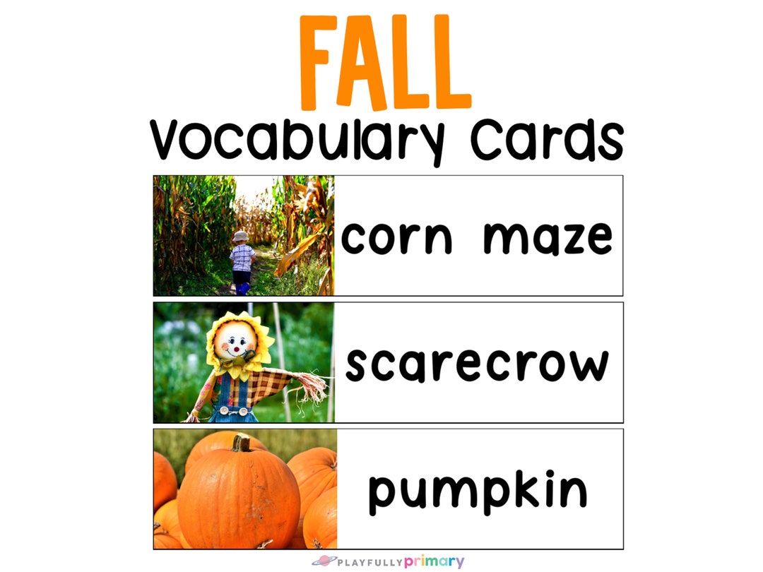 Fall Vocabulary Words With Pictures, Homeschool Autumn Vocabulary ...