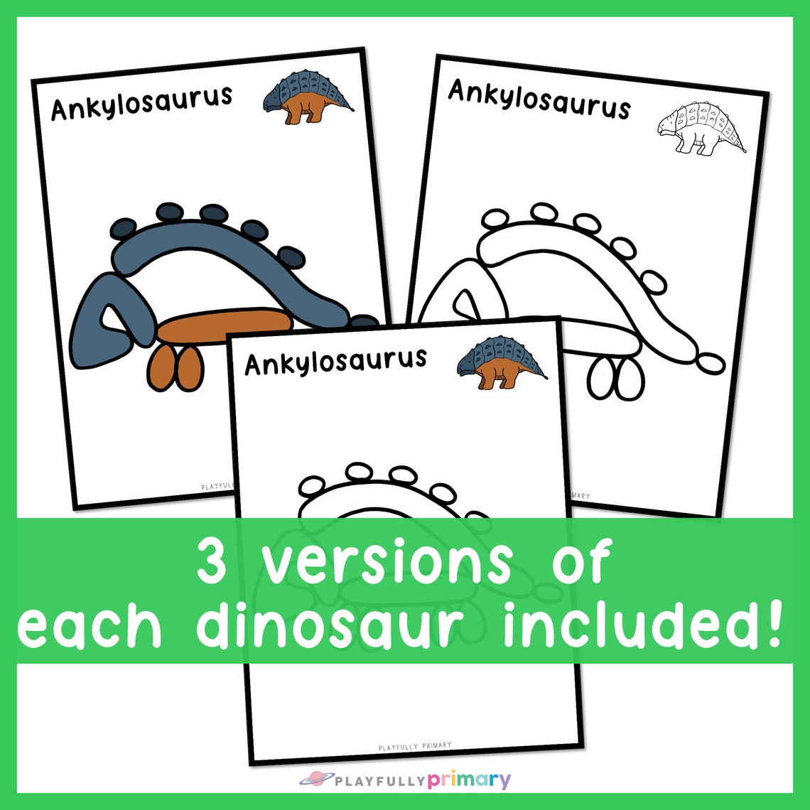 Dinosaur Playdough Mats Unit Study Play Doh Mat Activity Etsy