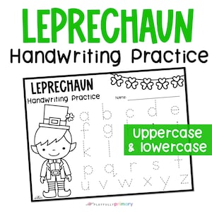 St Patrick&#39;s Day Leprechaun Handwriting - Leprechaun Coloring Page + Letter Formation Practice - St Patrick&#39;s Day Alphabet Worksheets