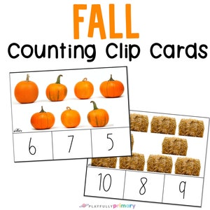 Fall Montessori Math Clip Cards Real Life Fall Counting Activity